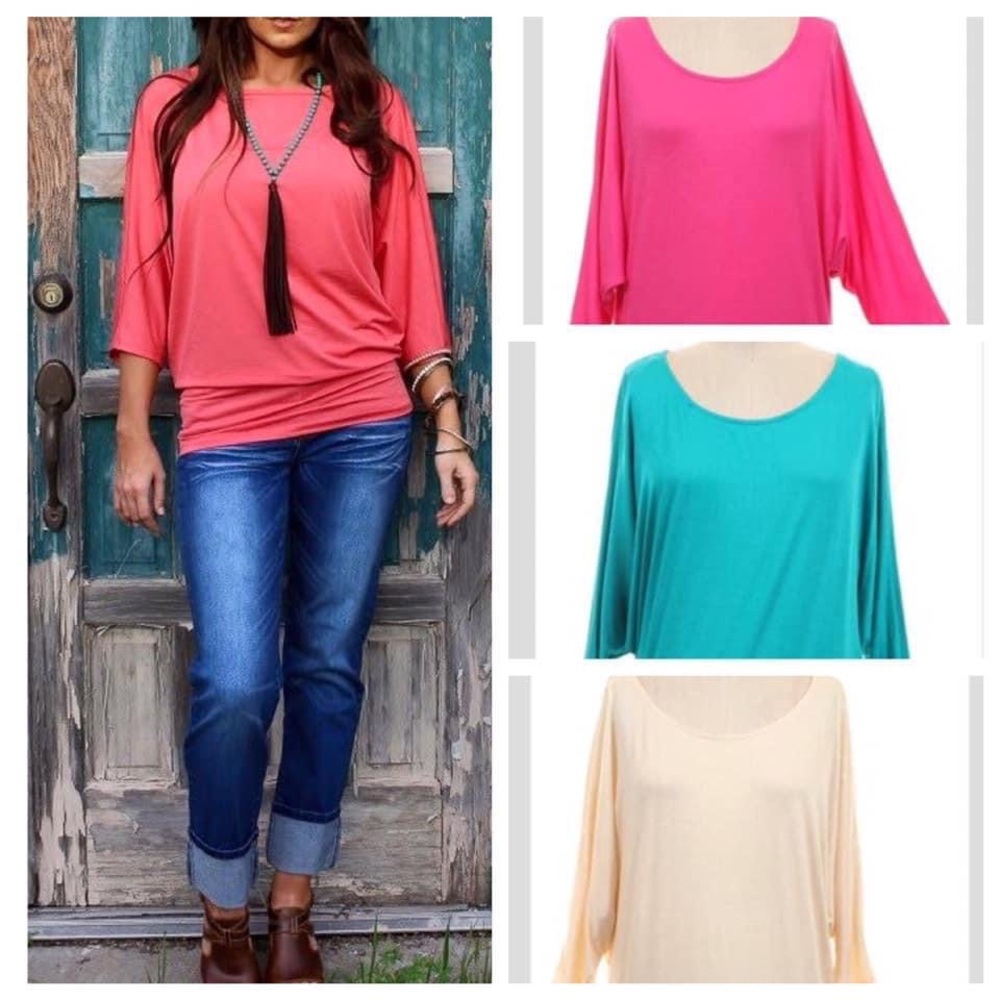 5⭐️! 🆕🐚 (12/14) cream piko top,dolman style 3/4 sleeve